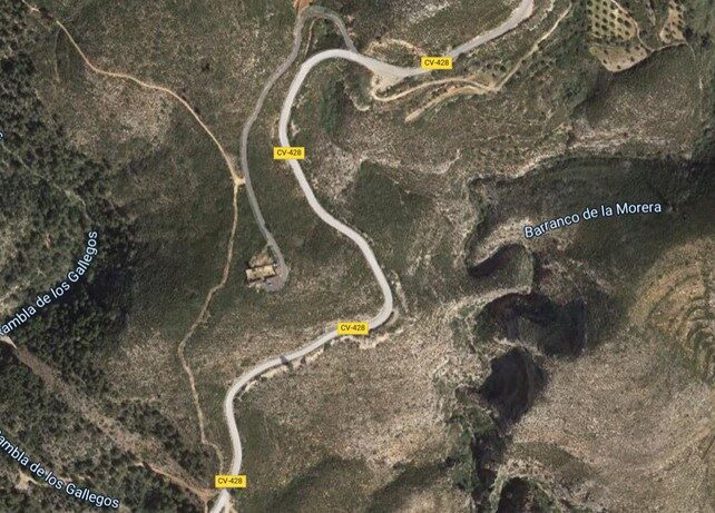 tramo carretera Cortes de Pallás